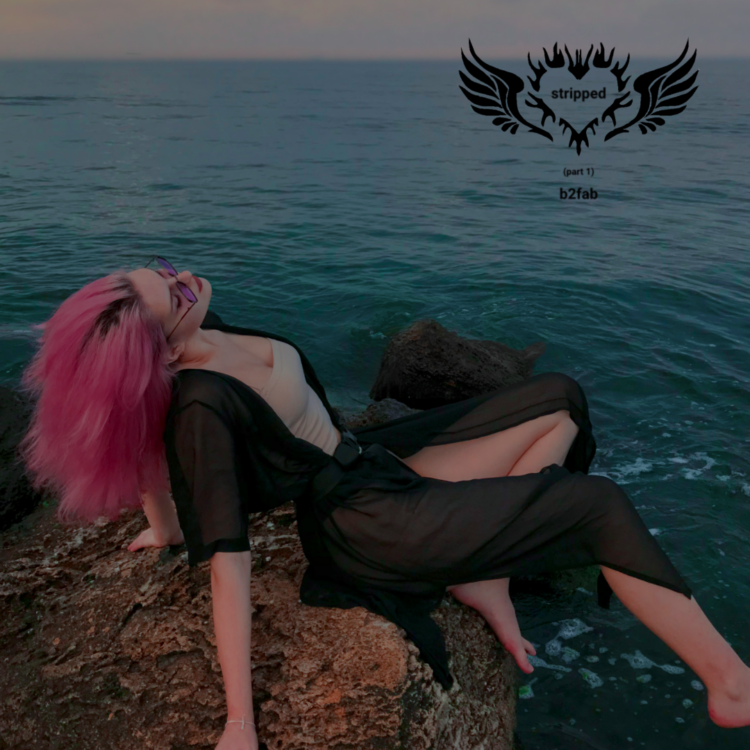 Stripped EP cover with Mariana posing on the Odessa coast